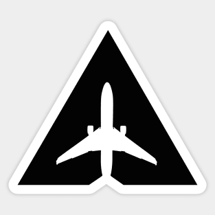 Aircraft in triangle black Sticker